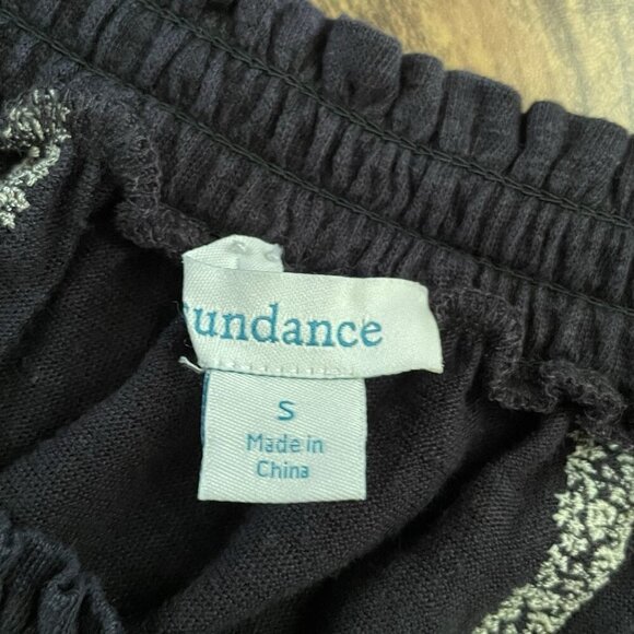 Sundance Womens Floral Path Dress Sz Small Navy Blue Linen Boho Embroidered - Picture 9 of 10